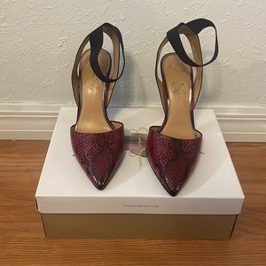 NWT! Red snake skin heels